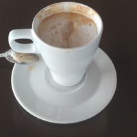 Having my morning Joe, carmel latte w/almond milk at Veganbites - Sahara Ave in Las Vegas