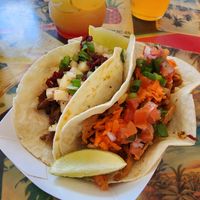 Steak and chicken tacos. at Tiki Loco in Dallas