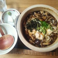 Vegan ufon with mushrooms at Mori-meshi in Hakone