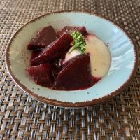 Veganer Gruß aus der Küche  at Emmels Dinkelrind in Neuberg