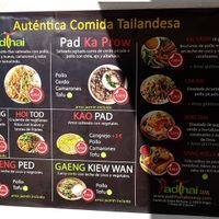 Menu at Pad Thai Take Away in Sitges