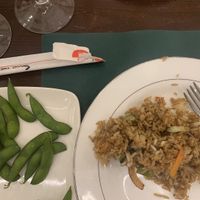 Edamame, vegetable fried rice  at Shao Lin in Sitges