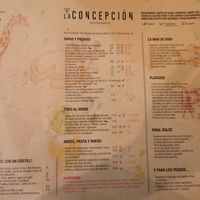 Menu as of 3 July 2020 at La Concepción in Tenerife