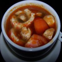 Tom Yum soup with vegan shrimp at ChuChai in Montreal