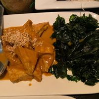 Phra Ram Tao-Hu 
Tofu in Peanut Sauce with Crispy Spinach at ChuChai in Montreal