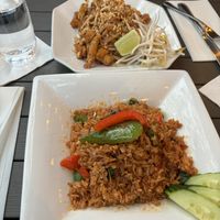 pad thai with vegan shrimp & tofu and fried rice  at ChuChai in Montreal