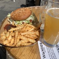 Hen Solo Chikn Burger and fries  at New Public - Food Truck in Bellingham