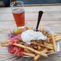 Greek fries 🤤 at New Public - Food Truck in Bellingham