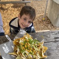 Double stacked organic nachos  at New Public - Food Truck in Bellingham