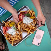 Vegan Greek Gyro Fries at New Public - Food Truck in Bellingham