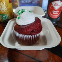 Red velvet cupcake  at Cafe Single Fin in Pensacola