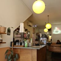 Inside seating at Zen Arcade Cafe in Preston