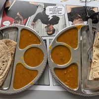 Dal with chapatis, fresh fluffy chapatis with simple but tasty and not spicy dal  at Gerai Capati Maya in Ipoh