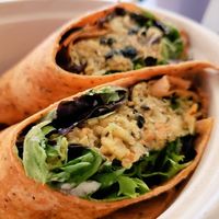 Smashed chickpea wrap at Seed Cafe in Minneapolis