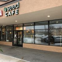 Entrance shared with yoga studio next door at Seed Cafe in Minneapolis