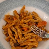 Can't quite remember the name- wholewheat pasta with chili, peppers and tomatoes at Bar Italia in Edinburgh