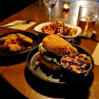 Stale bread on bun. Chips were soggy. My photo is making this look much better, truly awful at Albert & Co Frankville in Shrewsbury