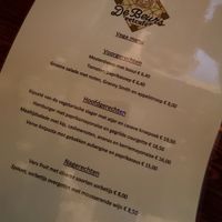 Vegan menu at Eetcafé De Beurs in Hoogeveen