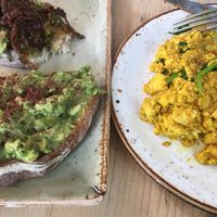 Avo toast, scramble tofu  at Erpingham House at Cloud Twelve in West London