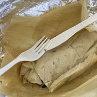 Green mole tamale  at Healthy Substance - Garfield Ridge in Chicago