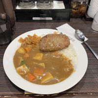 vegetable curry with soy meat burger  at Coco ichibanya - Shinjuku Station in Tokyo