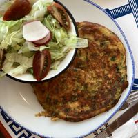 Vegan omelette  at Landwer Cafe in Ashkelon