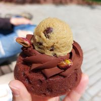 Chocolate cake with cookie dough at Audacieuse Vanille in Montreal
