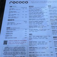 vegan menu (1)   at Rococo in Hawthorn