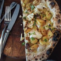 cauliflower chickpea pizza at Rococo in Hawthorn