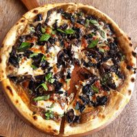 Al funghi pizza (so delicious that I got to eager before I took the pic) at Rococo in Hawthorn