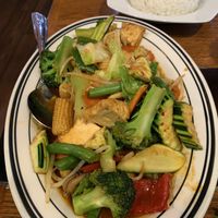Mixed vegetables with garlic sauce   at Sab Lai Thai Kitchen in San Diego
