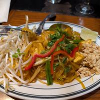 Vegan pad Thai with tofu at Sab Lai Thai Kitchen in San Diego