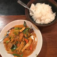 Red curry with tofu at Sab Lai Thai Kitchen in San Diego