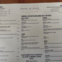 Menu August 2021 at Peace&Spice in Padua