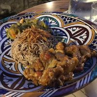 Rice lentils caramelised onion, curry veggies and aubergines  at Peace&Spice in Padua