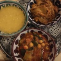 Daal
Zucchini chickpeas and mint
Eggplant w tomato at Peace&Spice in Padua