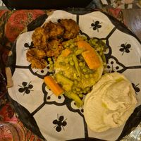 Pakora, cous cous and hummus at Peace&Spice in Padua