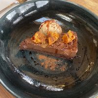 Chocolate cake with vegan honeycomb and ice cream  at The Talisman in Southampton