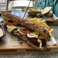 Seitan sub and hummus as a side  at Balance Bowl in Gzira