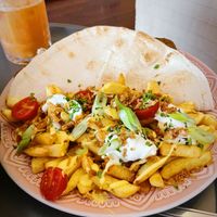 Gyro with mock meat and “NO"🌱Mayo  #Veganuary at Balance Bowl in Gzira