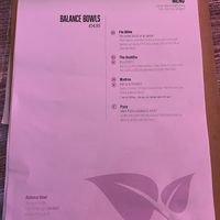 Menu  at Balance Bowl in Gzira
