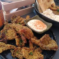 Calamaris left, Madras curry right at Balance Bowl in Gzira