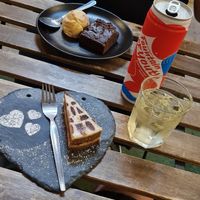 We had the tiramisu, brownie with ice cream and coconut water at Balance Bowl in Gzira