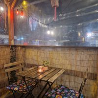 Outdoor seating in December, still very pleasant temperatures at Balance Bowl in Gzira