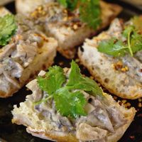 Creamy mushrooms bruschetta at Balance Bowl in Gzira