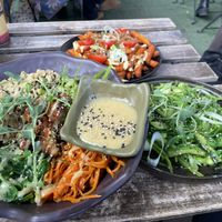 Poke special, seaweed and loaded sweet potato sides  at Balance Bowl in Gzira
