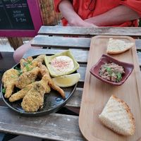 No Calamari, and complementary bread & dip. at Balance Bowl in Gzira