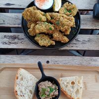 Calamari starter and complimentary pate at Balance Bowl in Gzira