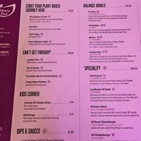 Menu at Balance Bowl in Gzira