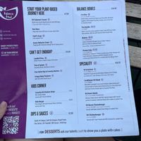 menu card   at Balance Bowl in Gzira
